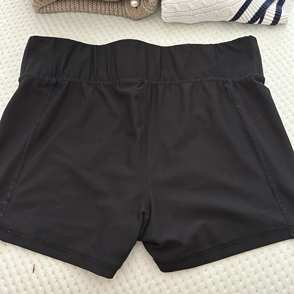 black active shorts, size large